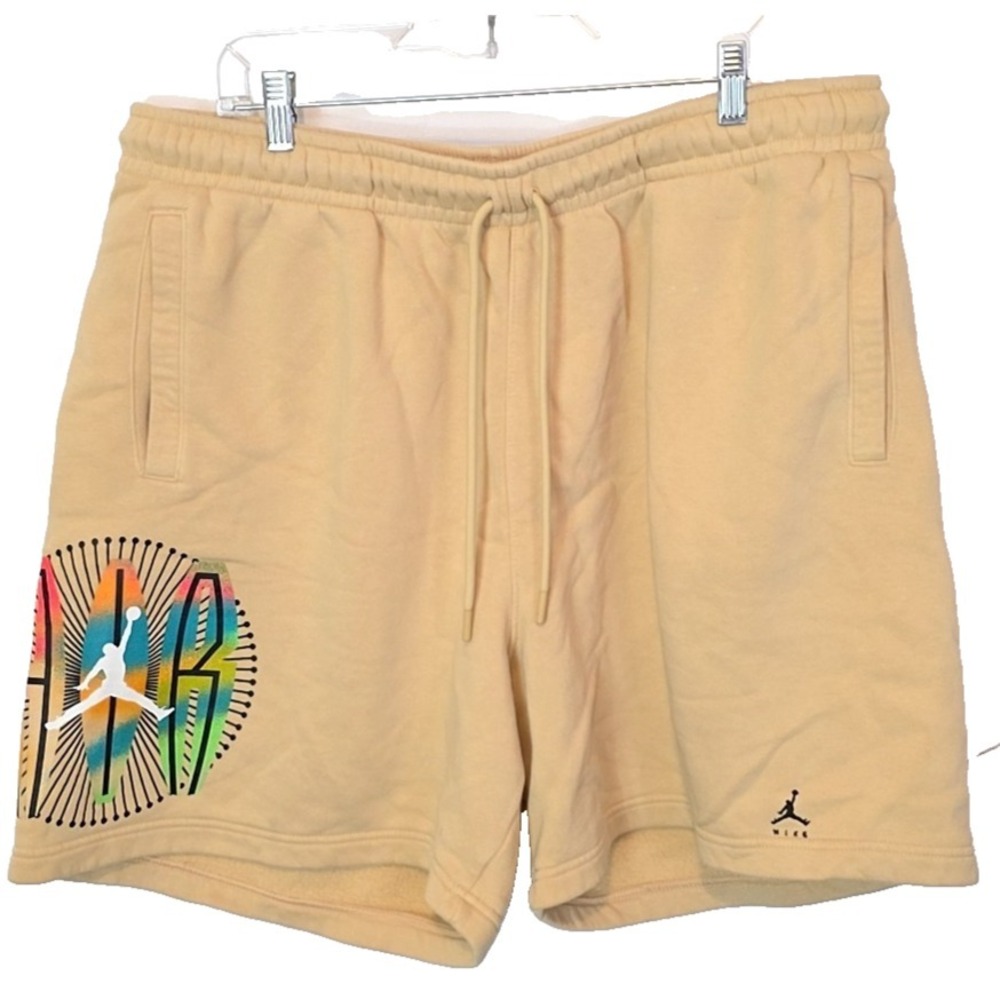 Air Jordan Sport Fleece Shorts 3XL Beige Jumpman Graphic Athletic Casual Sporty
